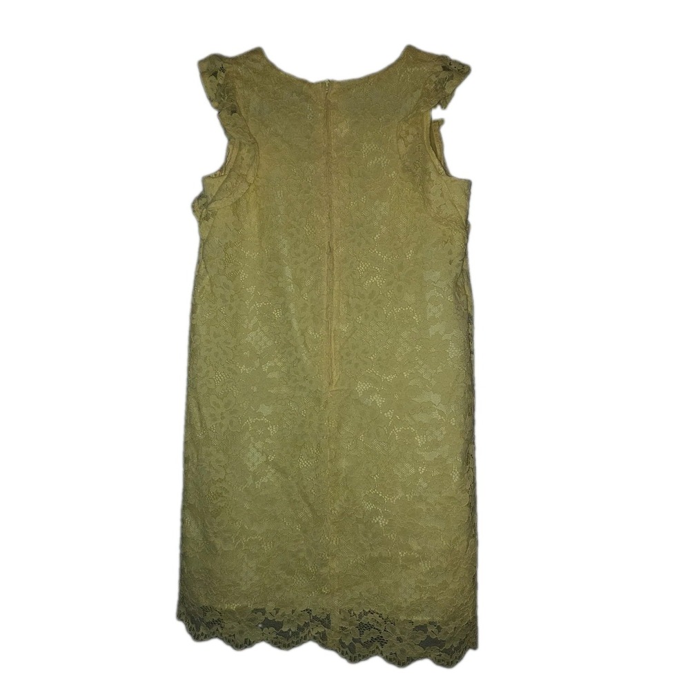 Childrens Place Floral Lace Shift Dress Girls 14 Yellow Layered Short Sleeve - Picture 8 of 9
